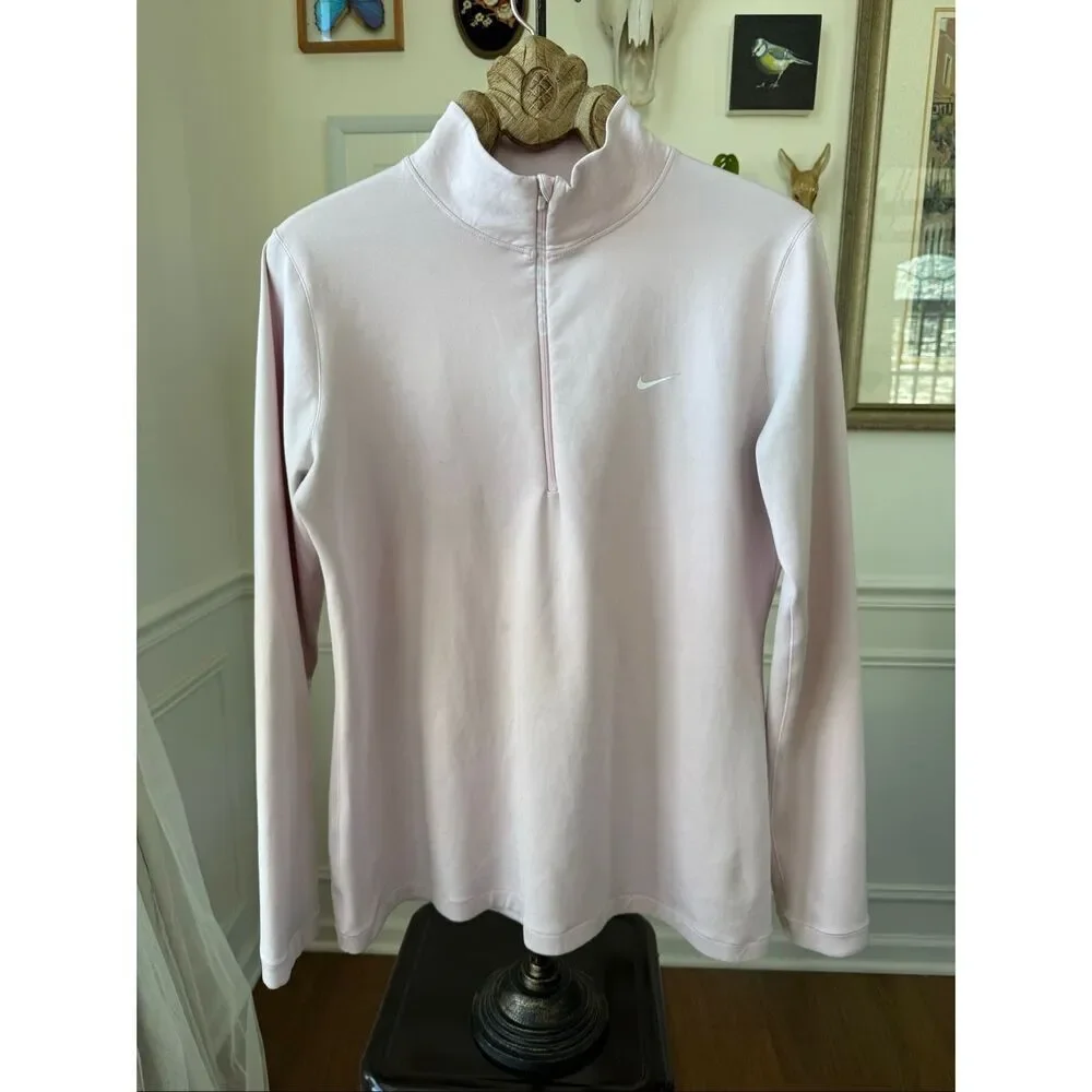Nike  Pro Therma Warm Dri  Fit 1/2 Zip Top CU4329 Pink Foam Women’s XL